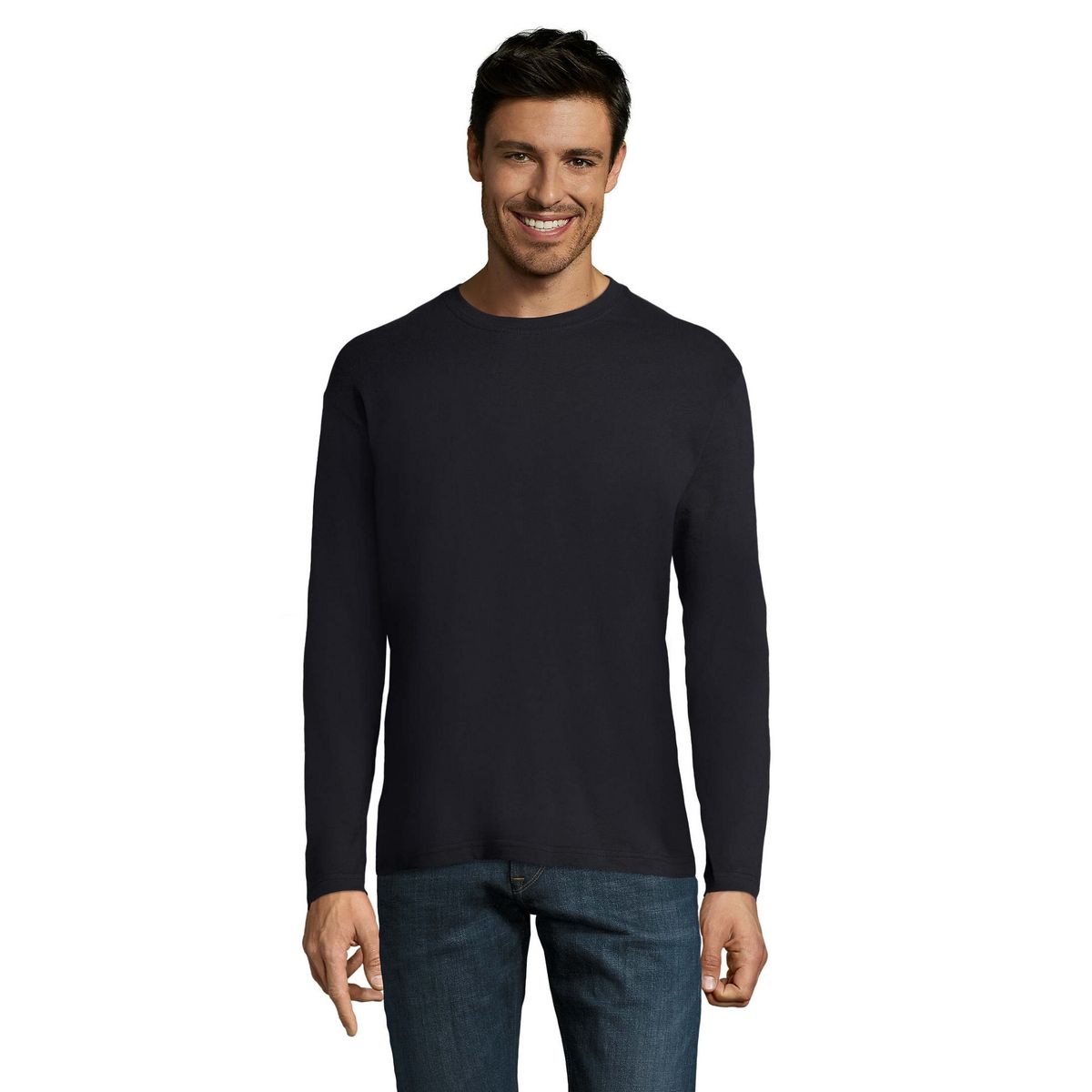 Klassisches Baumwoll-Langarmshirt