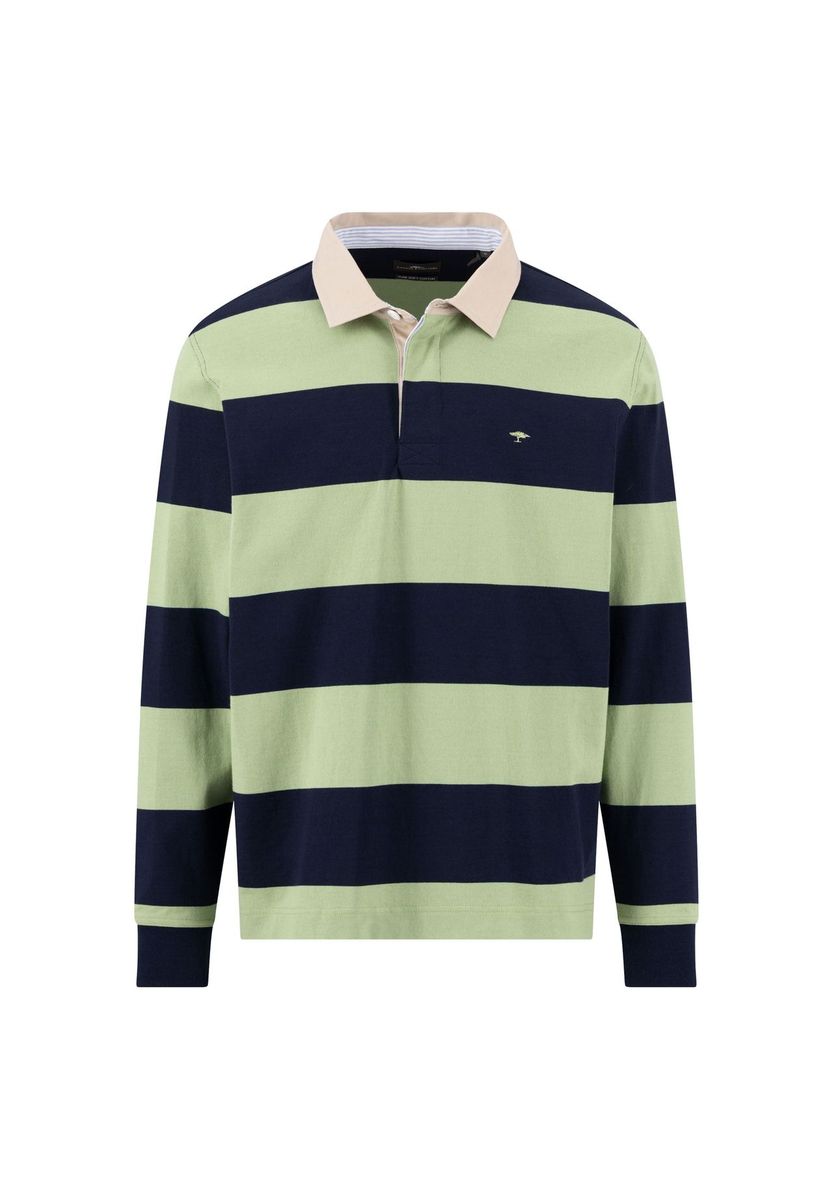 Gestreiftes Rugby-Shirt aus Baumwolle, lange Ärmel