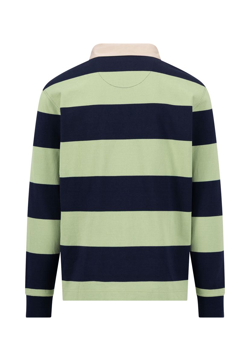 Gestreiftes Rugby-Shirt aus Baumwolle, lange Ärmel