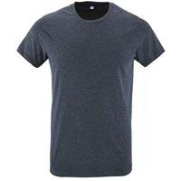 Schmal geschnittenes meliertes Jersey-T-Shirt