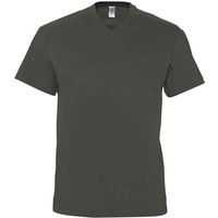 Klassisches Einfarbiges V-Ausschnitt T-Shirt