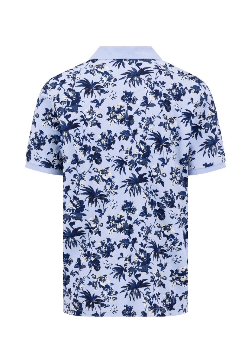 Baumwoll-Polohemd mit Blumendruck