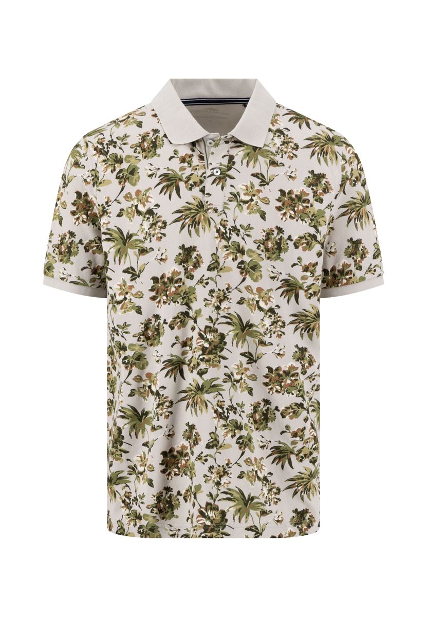 Polohemd mit Blumenmuster und kurzen Ärmeln