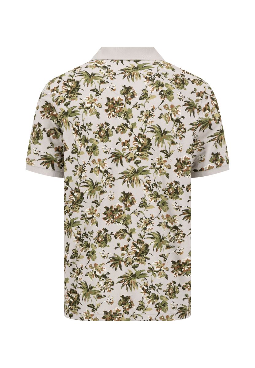 Polohemd mit Blumenmuster und kurzen Ärmeln