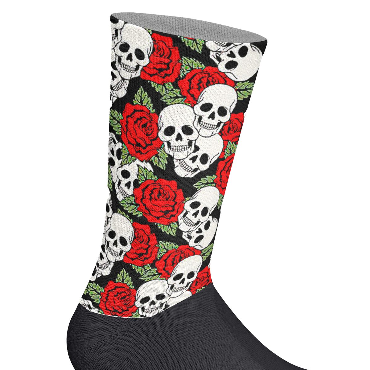 Tattoo-Inspirierter Totenkopf- und Rosen-Print