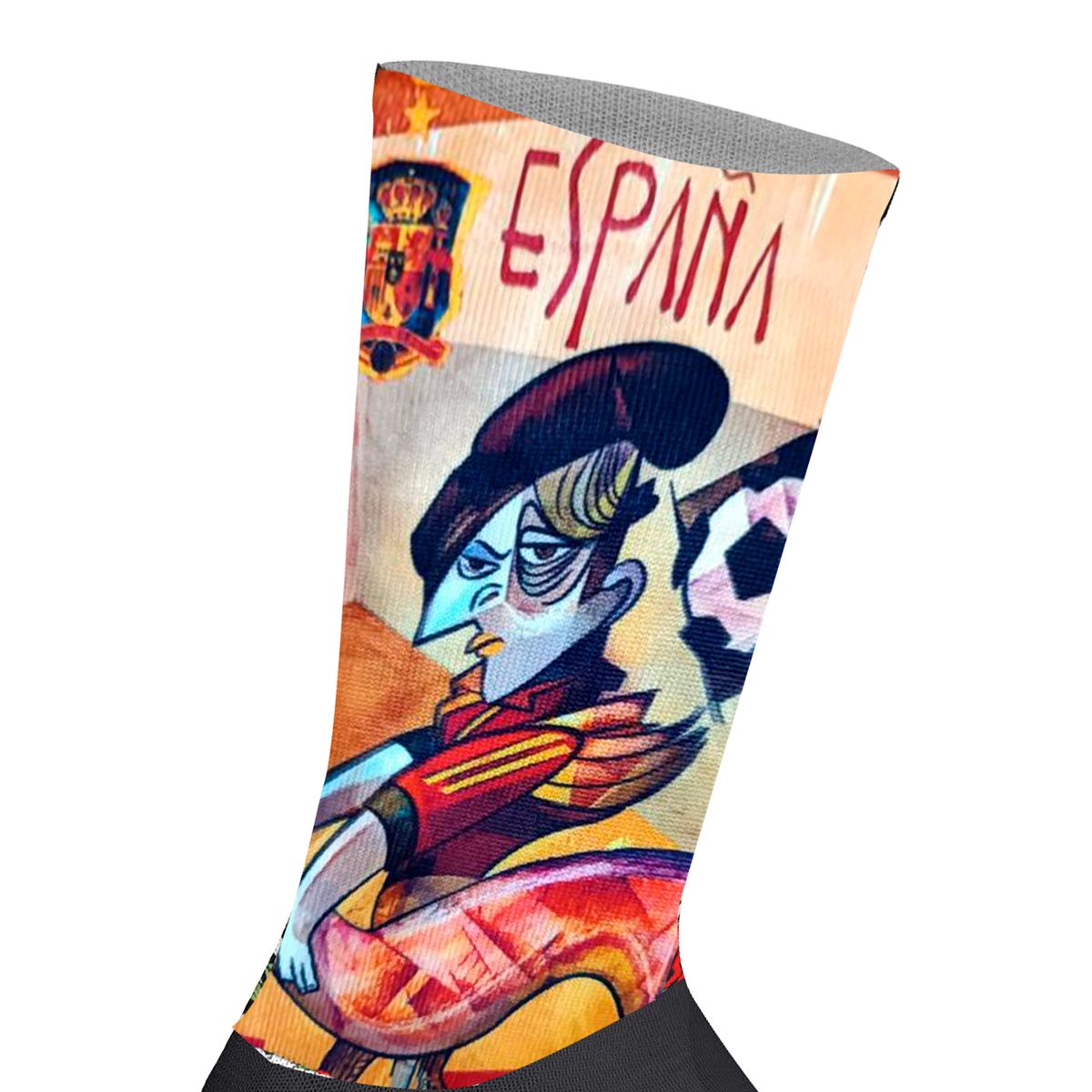 Grafik-Socken mit Spanien-Motiv