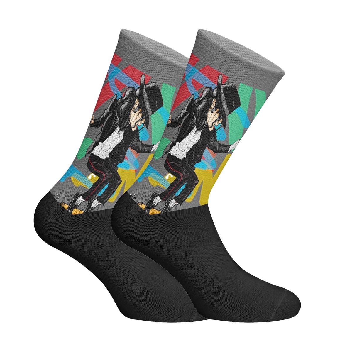 Grafik-Crew-Socken mit Popstar-Motiv