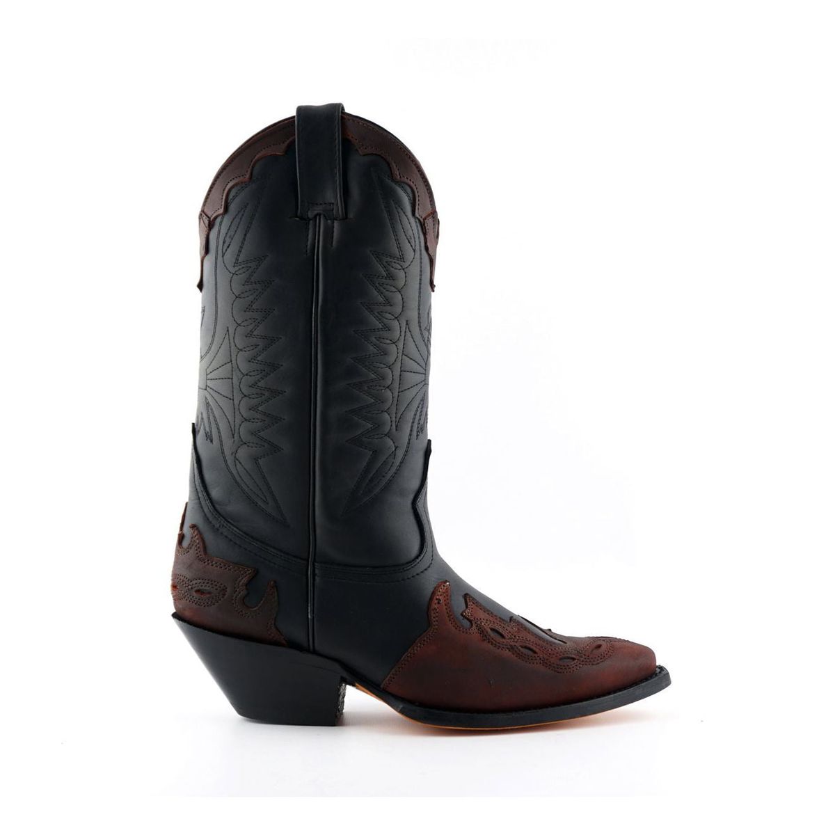 Zweifarbige Western-Cowboystiefel aus Leder