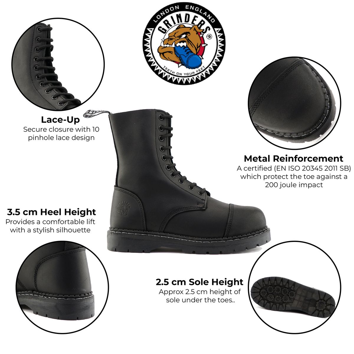 Klassische Schnürstiefel mit Stahlkappe