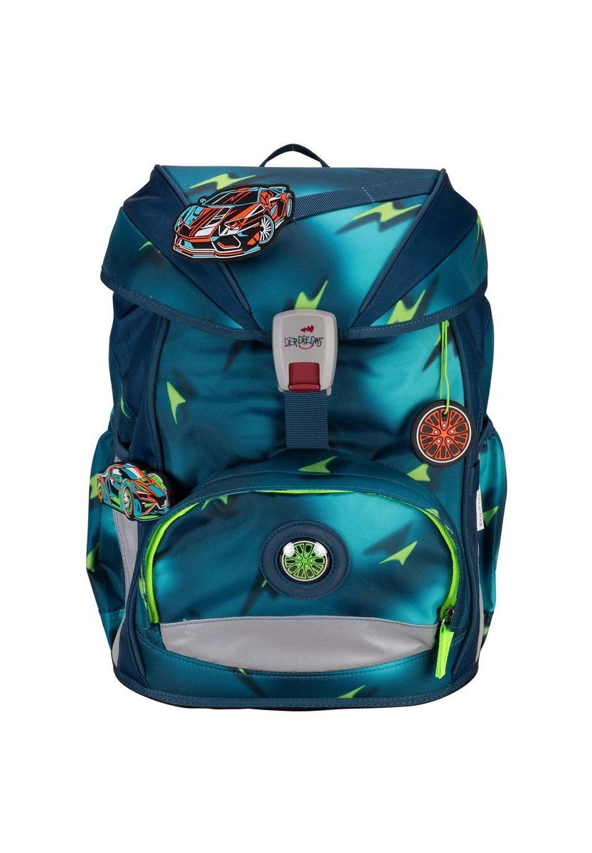 Türkisfarbenes Schulrucksack-Set mit Muster