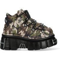 Schwere Plateaustiefel aus Camouflage-Leder