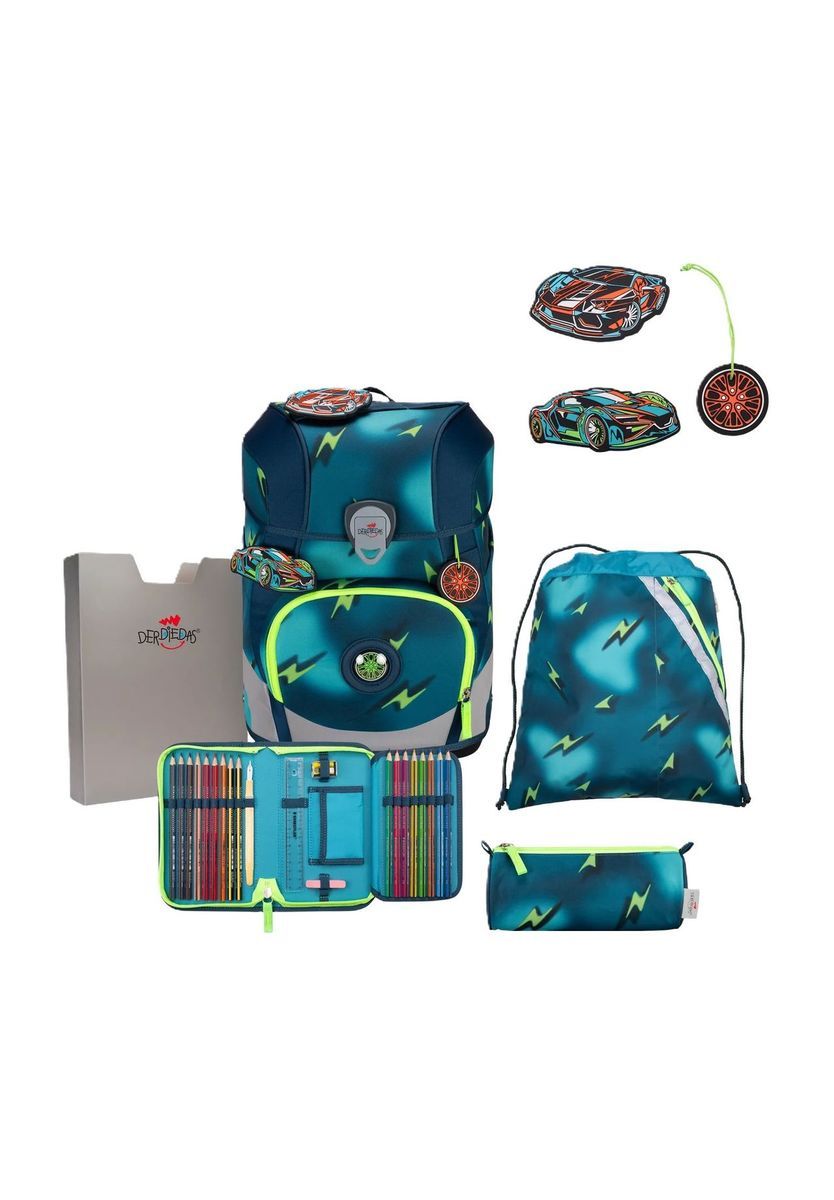 Schulranzen-Set Kinder Blitz blau