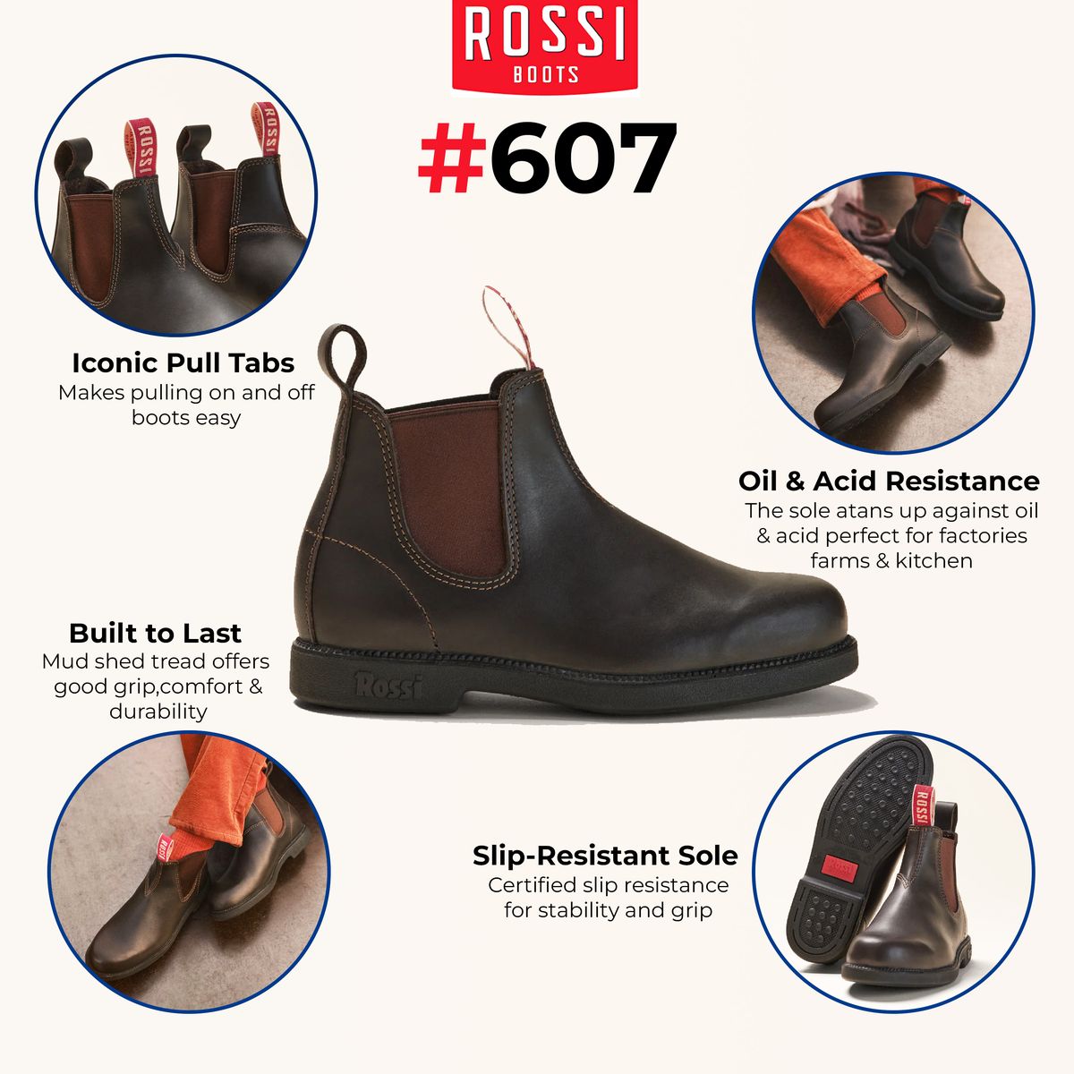 Robuste Chelsea-Stiefel aus Leder