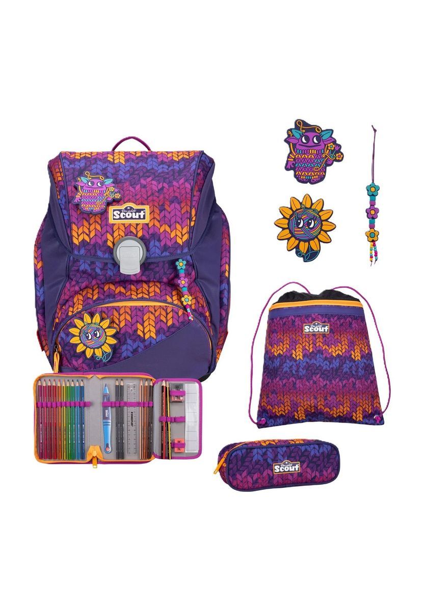 Gemustertes Schulranzen-Set