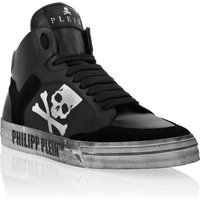 Retro High-Top Sneaker mit Totenkopfmotiv