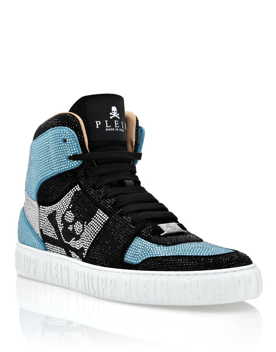 High-Top-Sneaker mit Juwelenbesatz