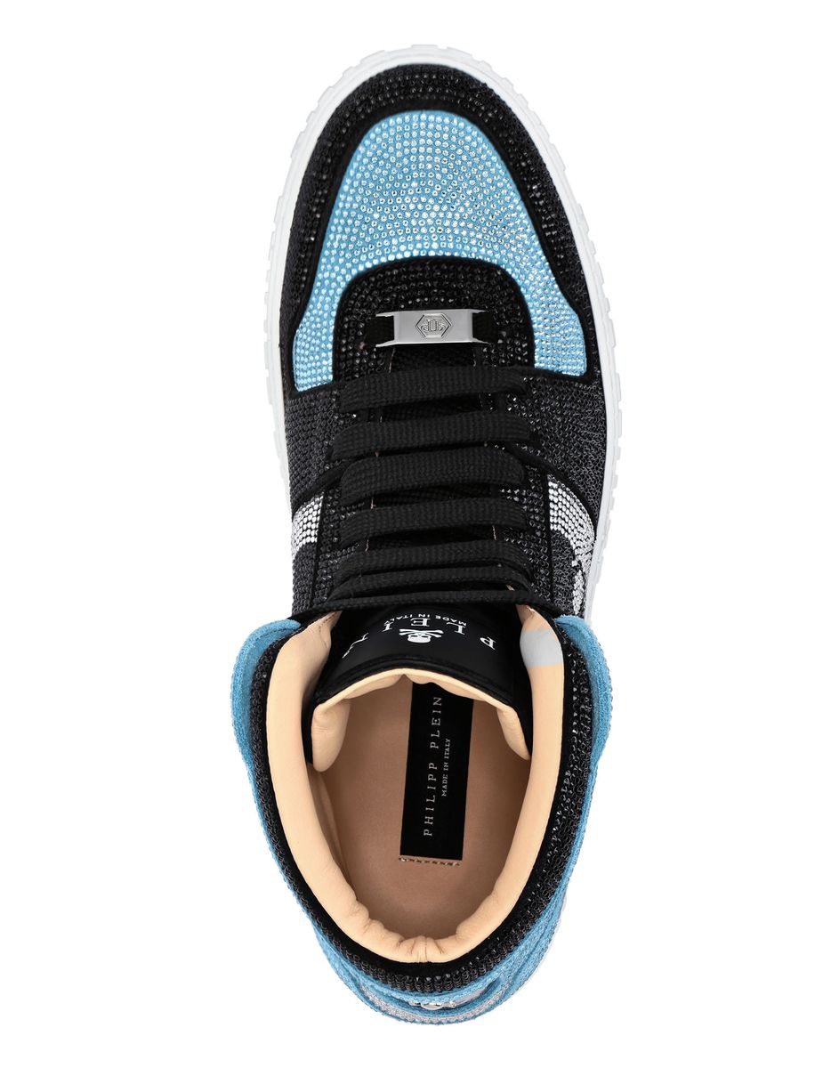 High-Top-Sneaker mit Juwelenbesatz