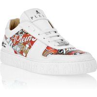Eagle Print Leder Low-Top Sneaker