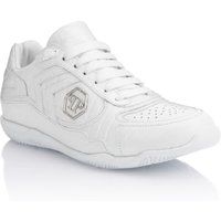 Leder-Sneaker mit Kroko-Prägung
