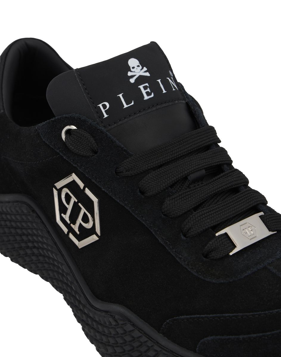 Wildleder-Laufschuhe mit Hexagon-Logo