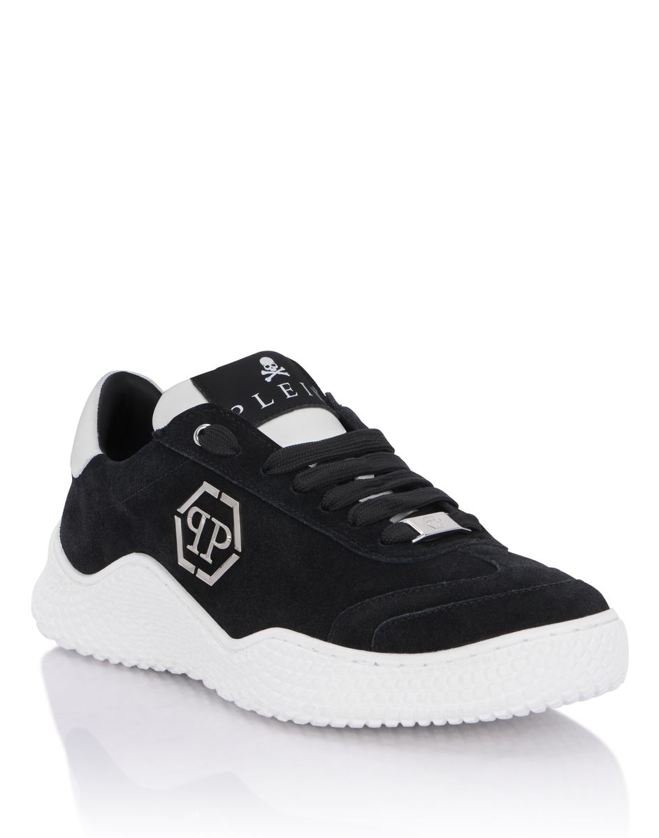 Wildleder-Runner-Sneaker mit Hexagon-Logo