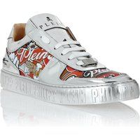Sneaker aus Spiegelleder mit Grafik-Print