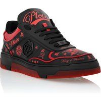 Leder-Sneaker mit grafischem Print