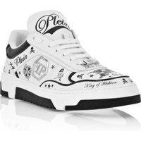 Leder-Sneaker mit Allover-Grafikdruck