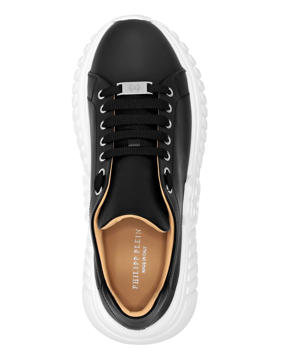 Leder-Sneaker mit Plateausohle