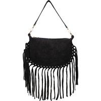 Schultertasche aus Wildleder mit Fransen
