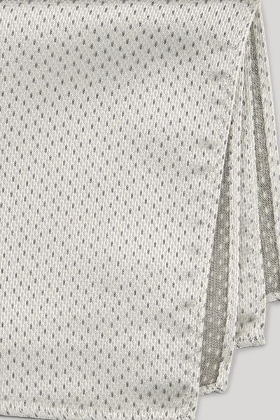 Herren Einstecktuch Ecru/Hellgrau gemustert Viskosemischung Accessoire