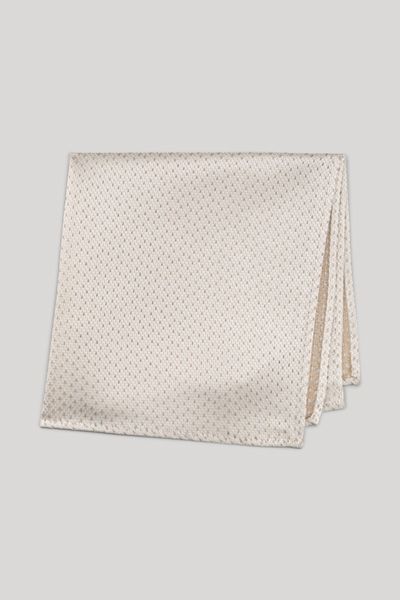 Gemustertes Einstecktuch in Ecru Beige Viskosemischung