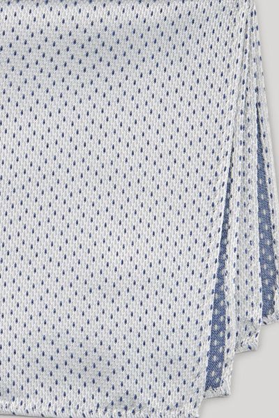 Einstecktuch in Ecru und Hellblau gemustert Viskosemischung