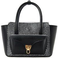 Strukturierte Henkeltasche mit Elaphe-Print