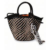 Beuteltasche mit Zebramuster und Anhänger