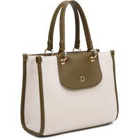 Strukturierte Canvas-Handtasche mit Tragegriffen