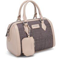 Strukturierte zweifarbige Satchel-Tasche