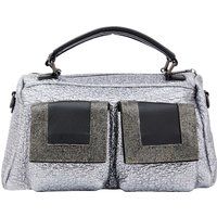 Silberne Handtasche mit Strass-Besatz