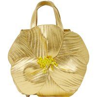Skulpturale Abendtasche mit Blütenblättern