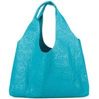 Leder-Beuteltasche mit Paisley-Prägung