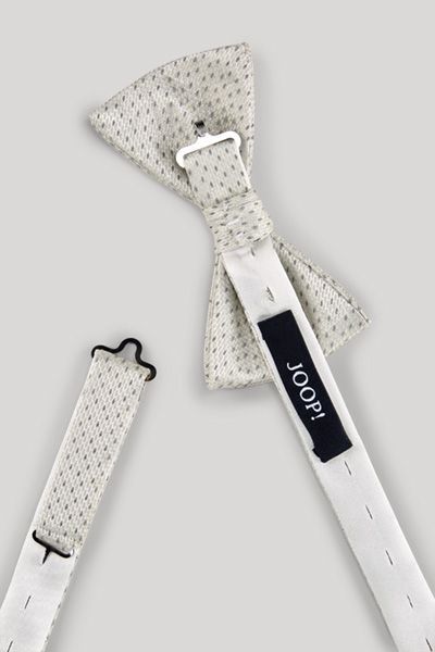 Joop! Vorgebundene Fliege in Ecru und Hellgrau gemustert mit verstellbarem Band