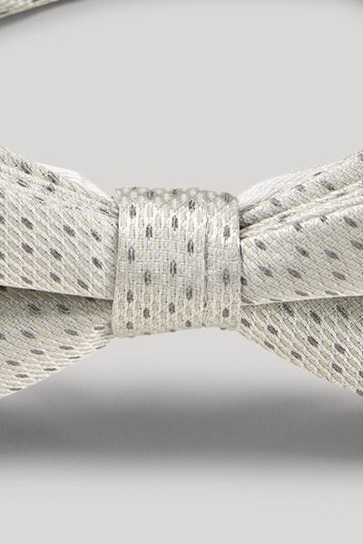 Joop! Vorgebundene Fliege in Ecru und Hellgrau gemustert mit verstellbarem Band