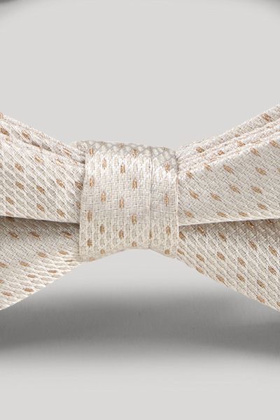 JOOP! Ecru und Beige Gepunktete vorgebundene Fliege verstellbarer Riemen