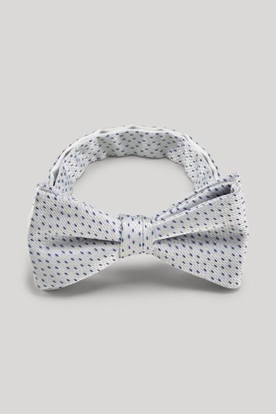 JOOP! Vorgebundene Fliege Ecru und Hellblau Gemustert Verstellbar