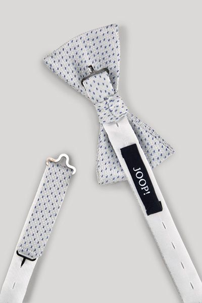 JOOP! Vorgebundene Fliege Ecru und Hellblau Gemustert Verstellbar