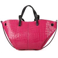 Shopper mit Kroko-Prägung in Trapezform