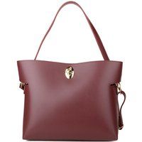 Minimalistischer Leder-Shopper mit Drehverschluss