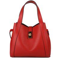 Strukturierte Leder-Henkeltasche