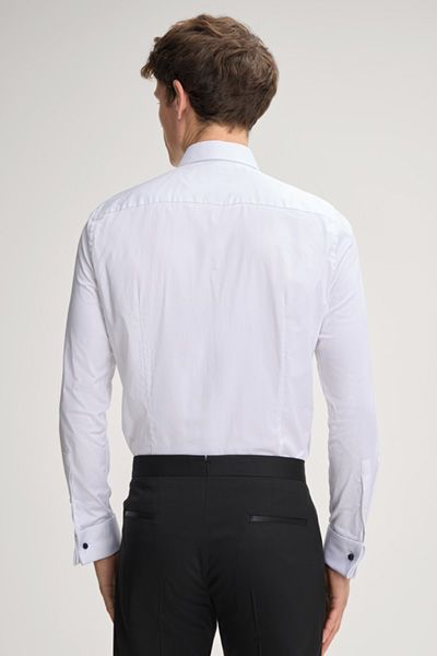Klassisches weißes Stretch-Baumwoll-Abendhemd