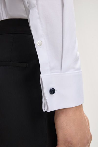 Klassisches weißes Stretch-Baumwoll-Abendhemd